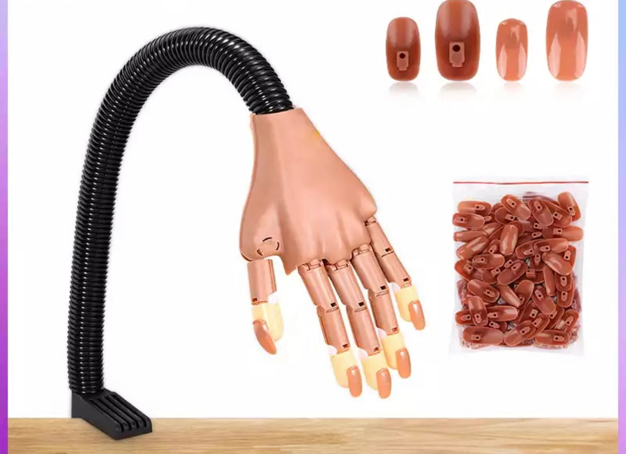 Professional Practice Hand With Nail Tips Nails