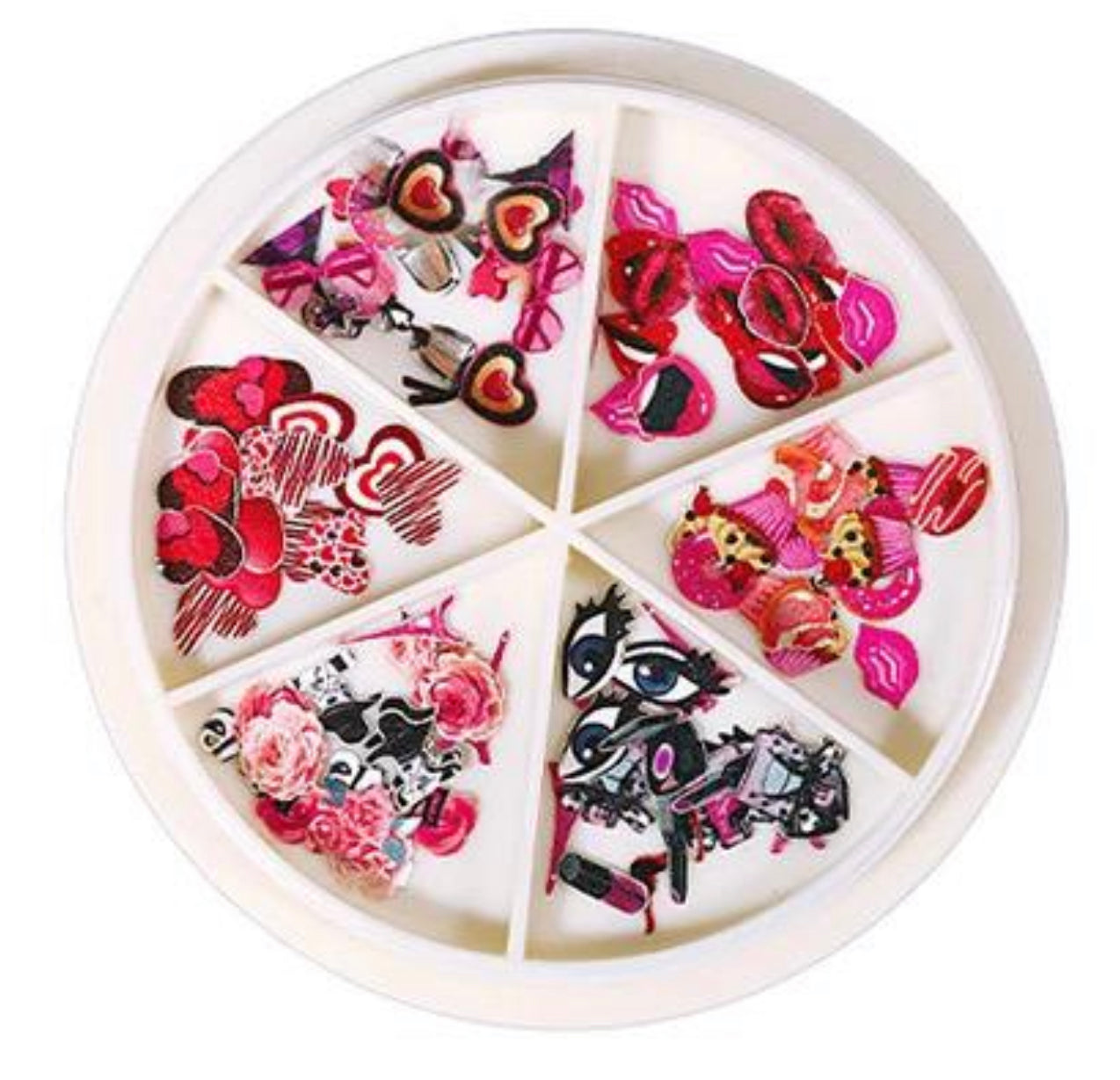 Nail art mix heart paper slices