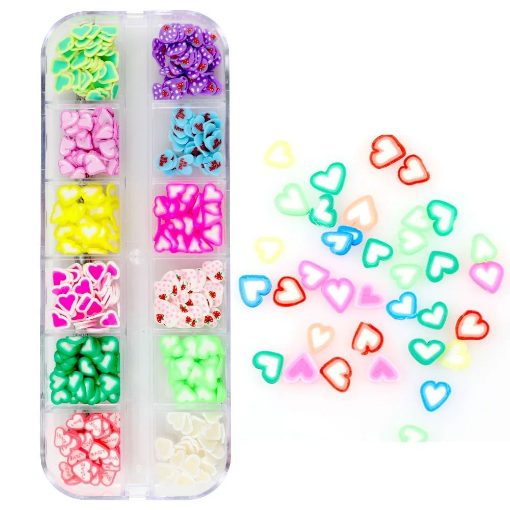 Heart slices nail art