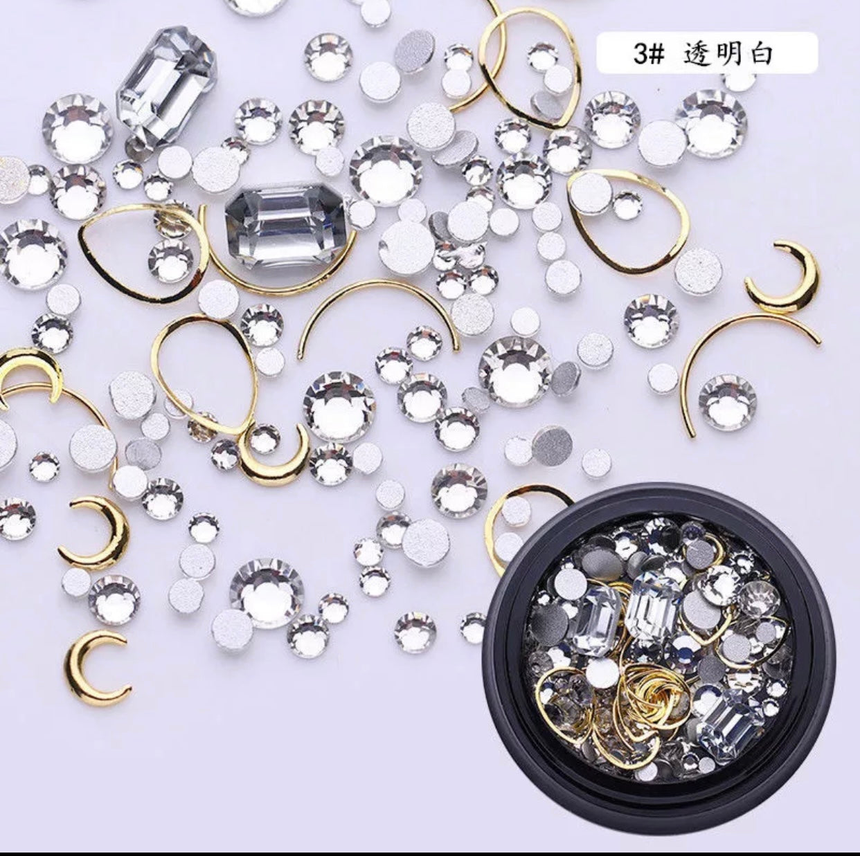 Nail Art Rhinestones and Metals