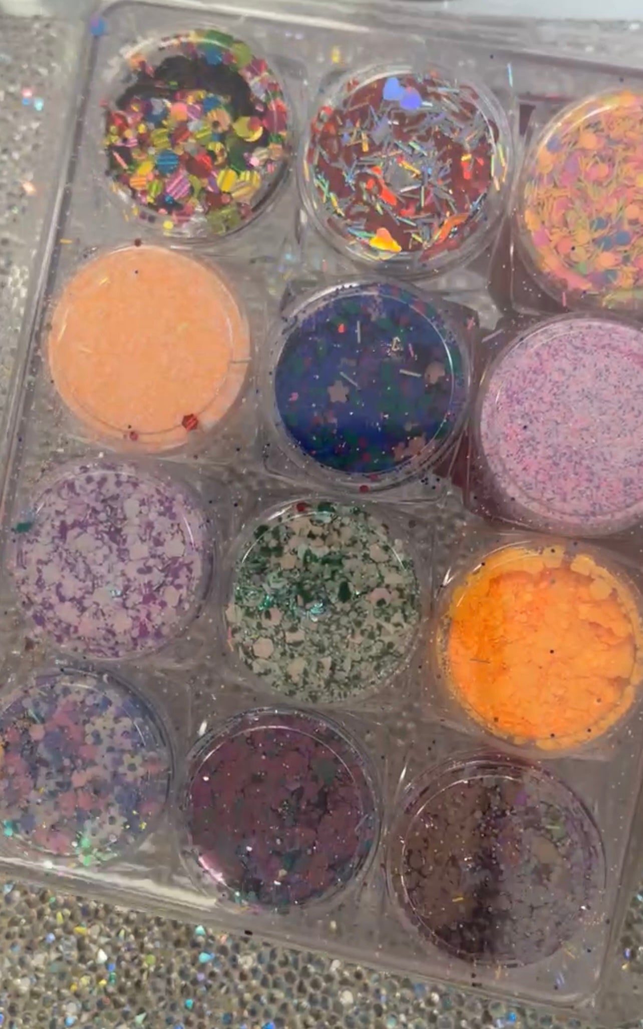 12 pieces set glitter