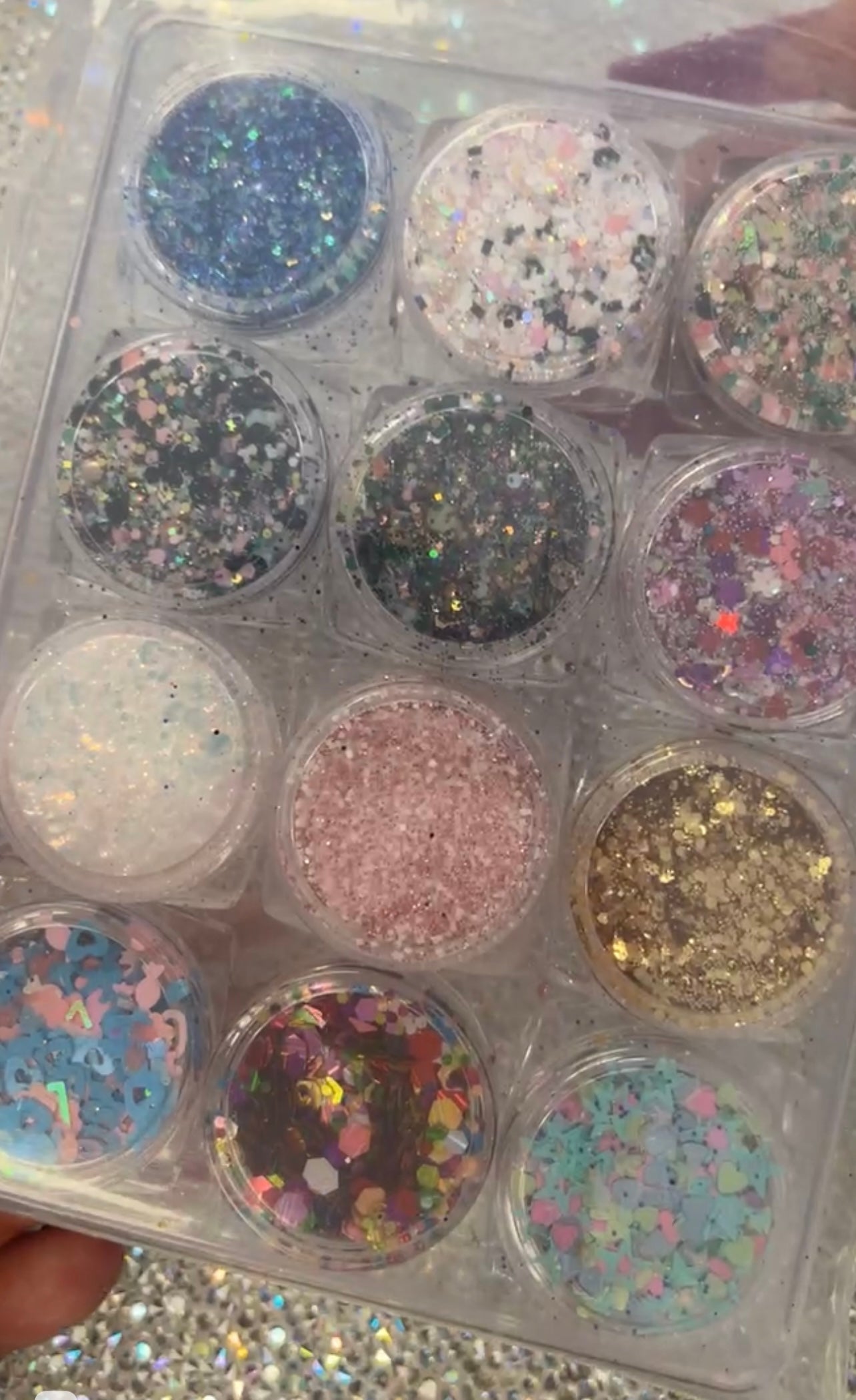 12 pieces set glitter