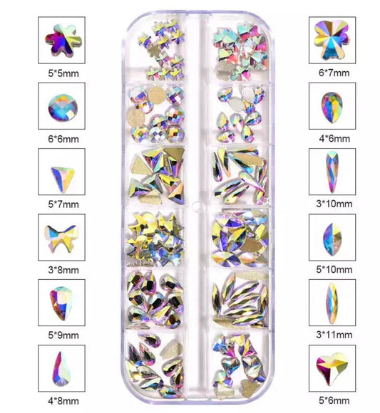 120 pcs Box AB Rhinestones Shaped Crystals
