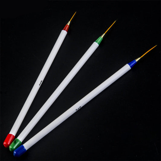 Long Straight Liner Nail Art Painting Brush 3pcs
