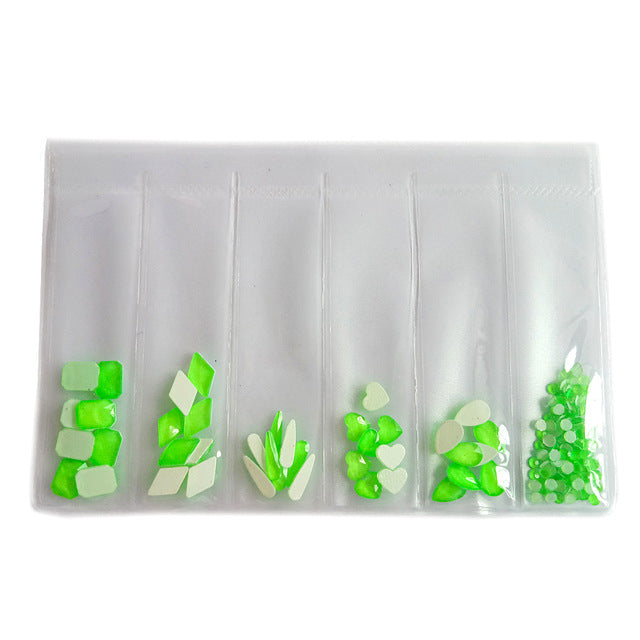 Wholesale Fluorescence Crystal Shape Nail Art Rhinestones