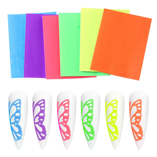 6pcs / set aurora Fluorescent Decals Nail Art